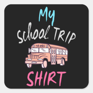 Mijn Schoolreis T-shirt Vierkante Sticker