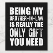 Mijn schoonbroer met cadeautjes voor kerstbroeder wijn etiket (Enkel label)