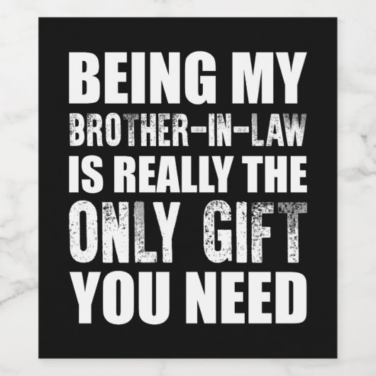 Mijn schoonbroer met cadeautjes voor kerstbroeder wijn etiket (Enkel label)