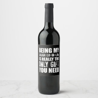 Mijn schoondochter kerstdochter Birthd Wijn Etiket