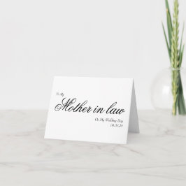 Mijn Schoonmoeder op Mijn Trouwdag Elegant Lettert Bedankkaart