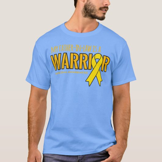 Mijn schoonvader is een Warrior Sarcoma Ribbon vin T-shirt (Voorkant)