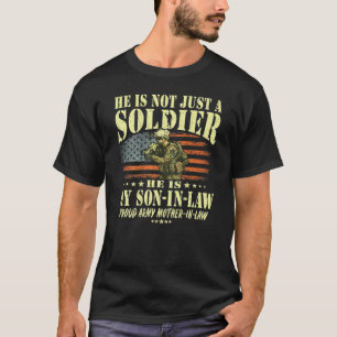 Mijn schoonzoon is een soldaat held trotse leger m t-shirt