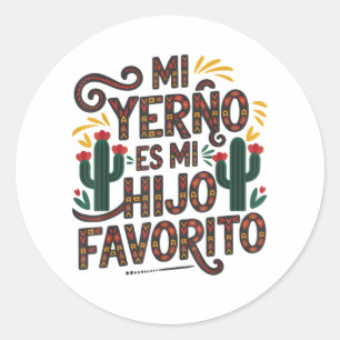 Mijn schoonzoon is lievelingskind ronde sticker