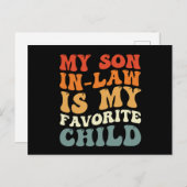 Mijn schoonzoon is mijn favoriete kind Familie Gro Briefkaart (Voorkant / Achterkant)