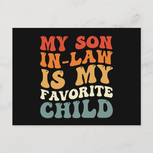 Mijn schoonzoon is mijn favoriete kind Familie Gro Briefkaart (Voorkant)