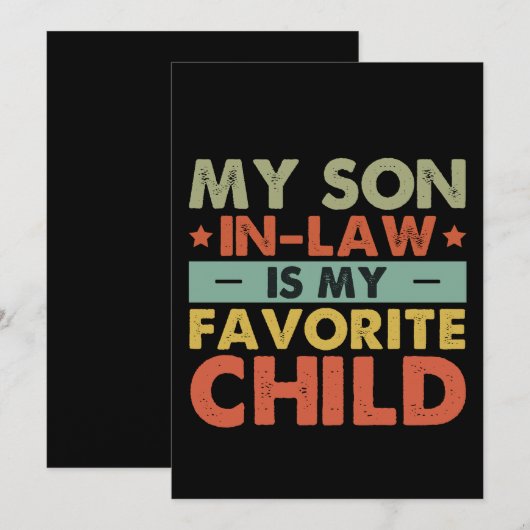 Mijn schoonzoon is mijn favoriete kind Familie Gro Kaart (Voorkant / Achterkant)