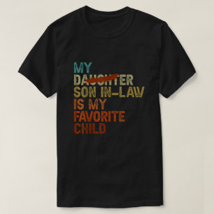Mijn schoonzoon is mijn favoriete kind - Grappig v T-shirt