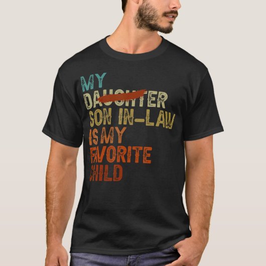 Mijn schoonzoon is mijn favoriete kind grappig - v t-shirt (Voorkant)