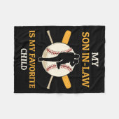 Mijn schoonzoon is mijn favoriete kind honkbal fan fleece deken (Voorkant (Horizontaal))