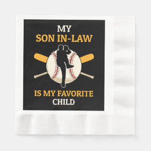 Mijn schoonzoon is mijn favoriete kind honkbal fan servet