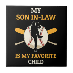 Mijn schoonzoon is mijn favoriete kind honkbal fan tegeltje