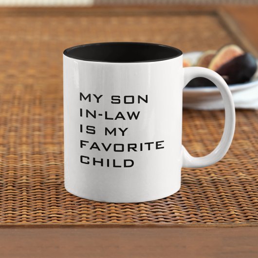 Mijn schoonzoon is mijn favoriete kind moderne gew tweekleurige koffiemok