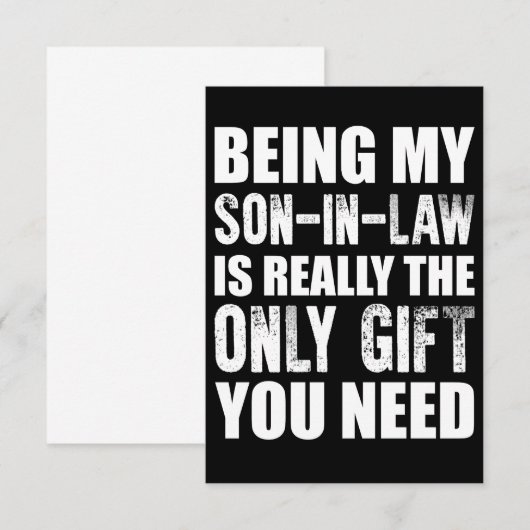 Mijn schoonzoon met cadeautjes, kerstzoon, zondag bedankkaart (Voorkant / Achterkant)