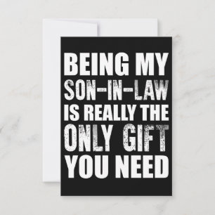 Mijn schoonzoon met cadeautjes, kerstzoon, zondag bedankkaart