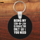 Mijn schoonzoon met cadeautjes, kerstzoon, zondag sleutelhanger (Voorkant)