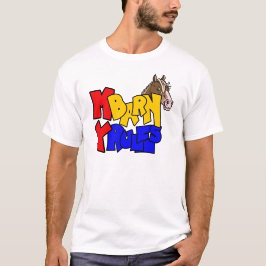 Mijn schuur Mijn regels Paard 2 T-shirt (Voorkant)