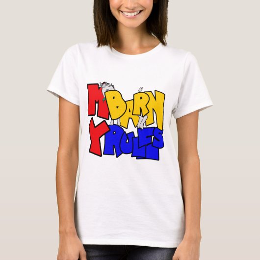 Mijn schuur Mijn regels verlegen geit T-shirt (Voorkant)