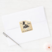 Mijn Scottie Ate mijn thuiswerk Vierkante Sticker (Envelop)