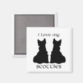 Mijn Scotties Silhouet Lief Magneet (Voorkant / Achterkant)