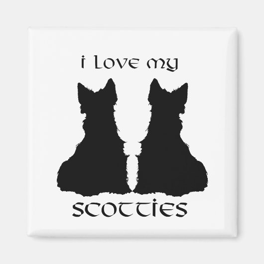 Mijn Scotties Silhouet Lief Magneet (Voorkant)