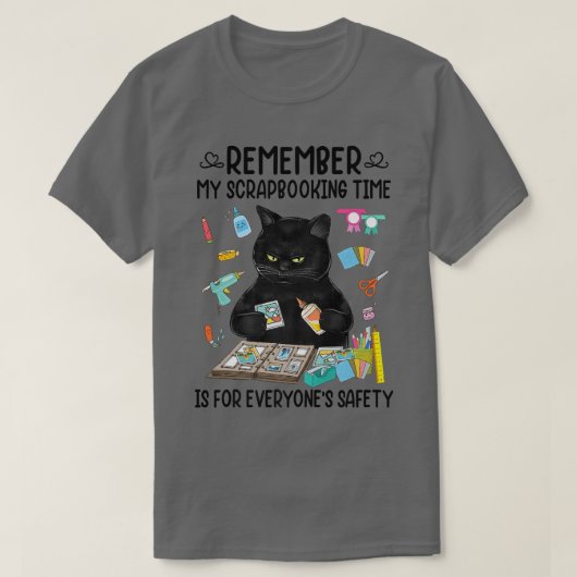 Mijn scrapbookingstijd is voor ieders veiligheid t-shirt (Design voorkant)