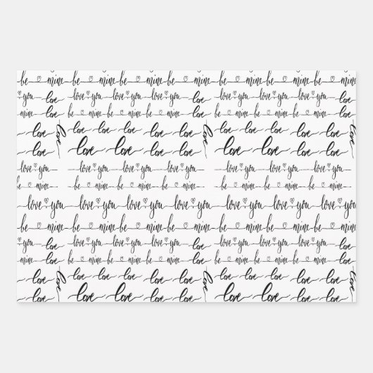 Mijn script met Red Hearts-Valentijnsdag Inpakpapier Vel (Voorkant 3)