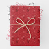 Mijn script met Red Hearts-Valentijnsdag Inpakpapier Vel (In situ)