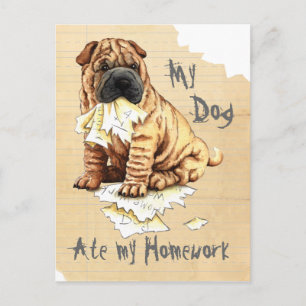 Mijn Shar-Pei Ate Mijn thuiswerk Briefkaart