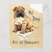 Mijn Shar-Pei Ate Mijn thuiswerk Briefkaart (Voorkant)