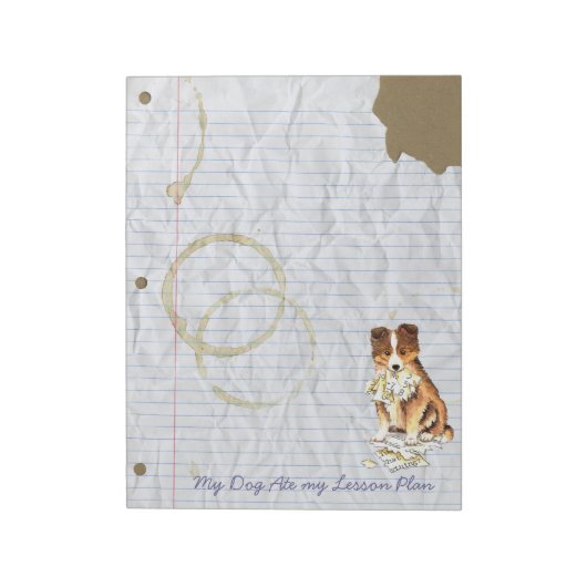 Mijn Sheltie Ate mijn Lesson Plan Notitieblok (Linkerzijde)