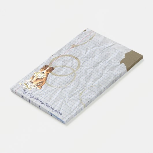 Mijn Sheltie Ate mijn Lesson Plan Post-it® Notes (Schuin)