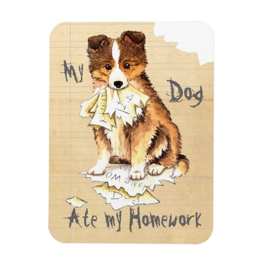 Mijn Sheltie Ate mijn thuiswerk Magneet (Verticaal)