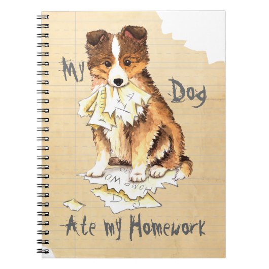 Mijn Sheltie Ate mijn thuiswerk Notitieboek (Voorkant)