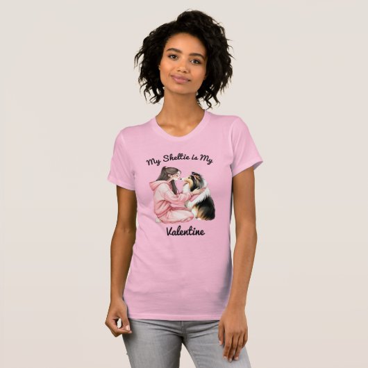 Mijn Sheltie is mijn Valentijn T-shirt (Voorkant volledig)