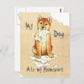 Mijn Shiba Inu Ate Mijn thuiswerk Briefkaart (Voorkant / Achterkant)