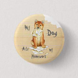 Mijn Shiba Inu Ate Mijn thuiswerk Ronde Button 3,2 Cm