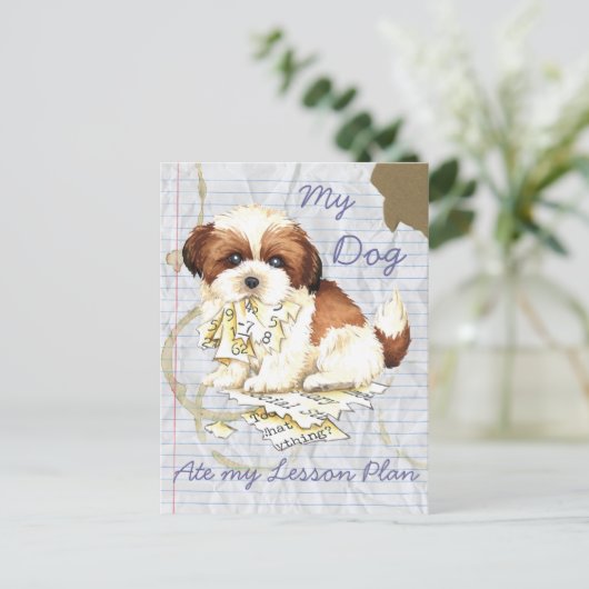 Mijn Shih Tzu Ate mijn lesplan Briefkaart (Staand voorkant)