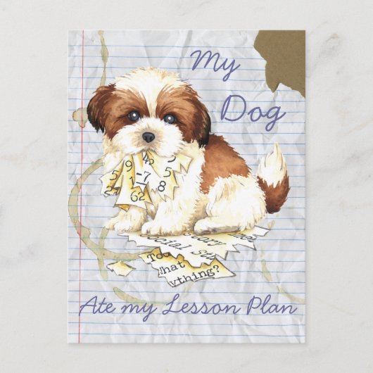 Mijn Shih Tzu Ate mijn lesplan Briefkaart (Voorkant)