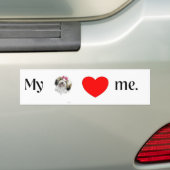 Mijn shih tzu houdt van mij. bumpersticker (Op auto)