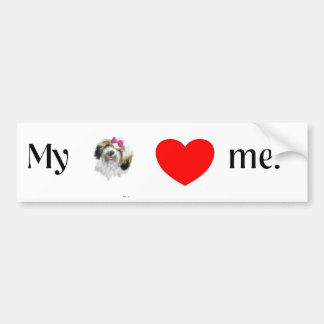 Mijn shih tzu houdt van mij. bumpersticker