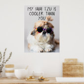 Mijn Shih Tzu is koeler dan jouw zonnebril foto Poster (Keuken)