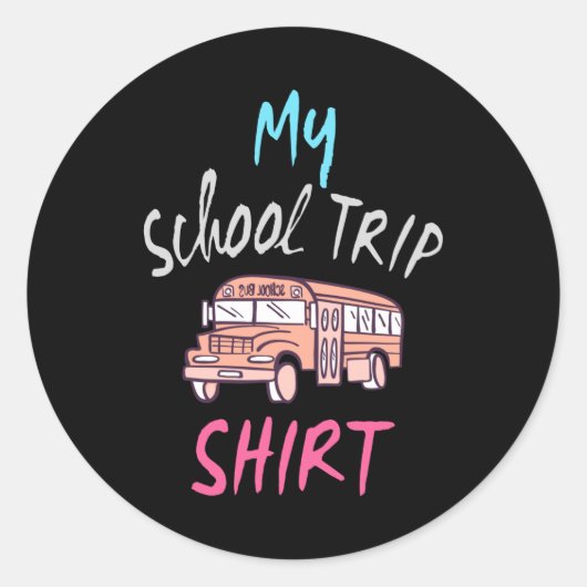 Mijn Shirt voor schoolreizen Ronde Sticker (Voorkant)