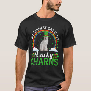 Mijn Siamese kat is mijn Lucky Charms Funny Cat St T-shirt