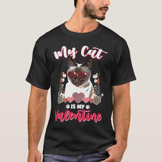 Mijn Siamese Kat is Mijn Valentijn T-shirt (Voorkant)