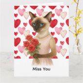 Mijn Siamese kattenmoeder met rozen mist je Kaart (Gele Bloem)