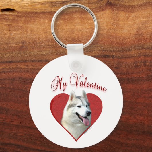 Mijn Siberische Husky Valentijn: Liefde Huskies Sleutelhanger (Voorkant)