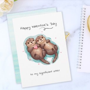 Mijn significante Otter Animal Punny Valentijnsdag Feestdagenkaart