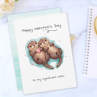 Mijn significante Otter Animal Punny Valentijnsdag Feestdagenkaart