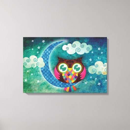 Mijn sikkelvormige uil op canvas afdruk (Voorkant)